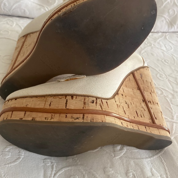 Chloe Beige cork platform wedge penny loafers 37 - Picture 4 of 6